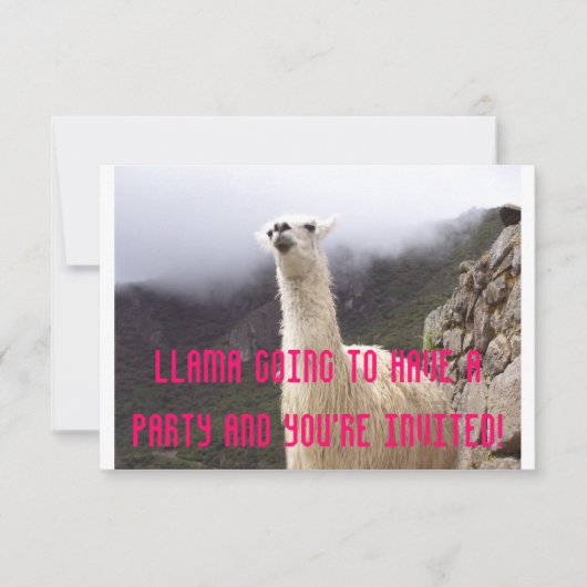 Invitation de partie de lama (Devant)