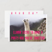 Invitation de partie de lama (Devant / Derrière)