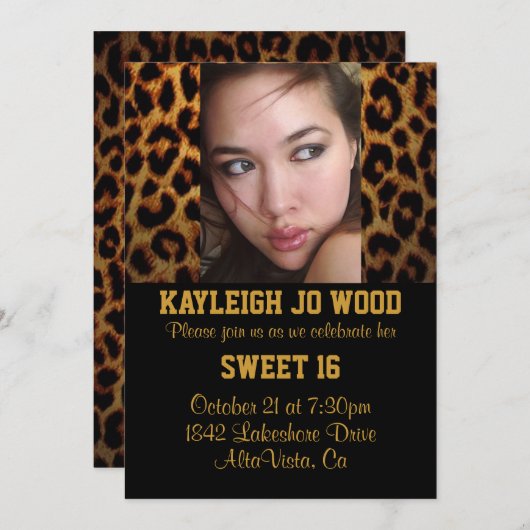 Invitation de partie de léopard (Devant / Derrière)