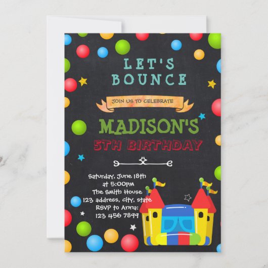 Invitation de partie de maison de rebond (Devant)