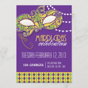 Invitation de partie de mardi gras