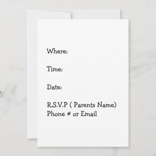 Invitation de partie de marionnette (Dos)