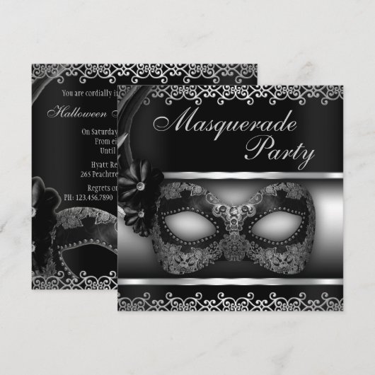 Invitation de partie de mascarade (Devant / Derrière)