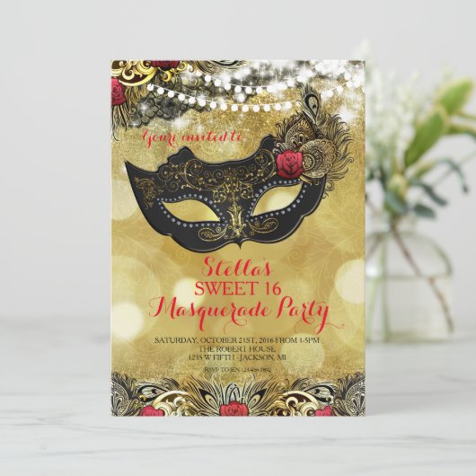 INVITATION DE PARTIE DE MASCARADE (Debout devant)