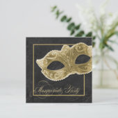 Invitation de partie de mascarade - noir et or (Debout devant)