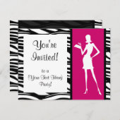 Invitation de partie de mode de roses indien (Devant / Derrière)