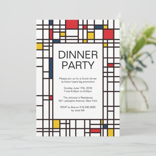 Invitation de partie de Mondrian de Stijl (Debout devant)