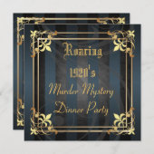 Invitation de partie de noir d'art déco d'années (Devant / Derrière)