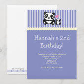 Invitation de partie de panda - pourpre (Devant / Derrière)