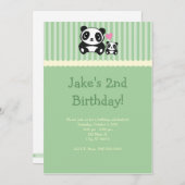 Invitation de partie de panda - vert (Devant / Derrière)