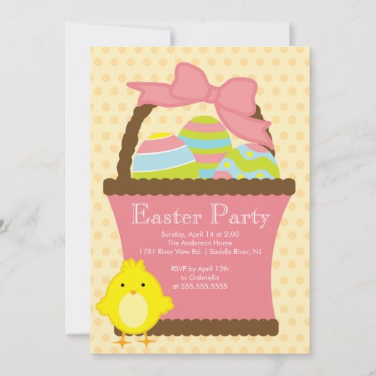 Invitation de partie de Pâques de poussin de (Devant)