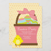 Invitation de partie de Pâques de poussin de (Devant / Derrière)