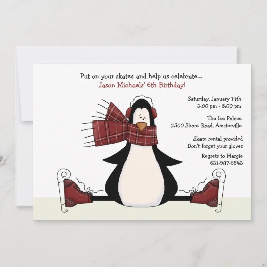 Invitation de partie de patinage de glace (Devant)