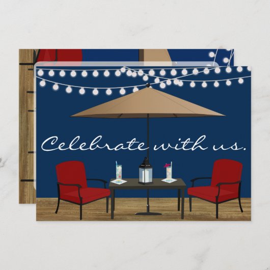 Invitation de partie de patio (Devant / Derrière)