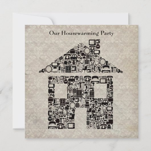 Invitation de partie de pendaison de crémaillère - (Devant)