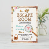 Invitation de partie de pièce d'évasion de fille (Debout devant)