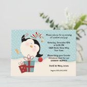 Invitation de partie de pingouin de Noël (Debout devant)