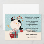 Invitation de partie de pingouin de Noël (Devant / Derrière)