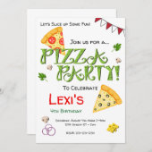 Invitation de partie de pizza (Devant / Derrière)