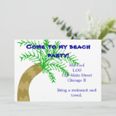 Invitation de partie de plage de palmier (Debout devant)