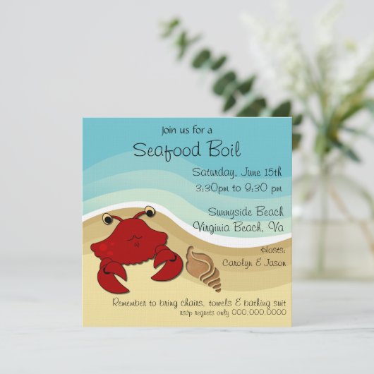 Invitation de partie de plage d'ébullition de (Debout devant)