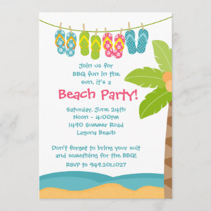 Invitation de partie de plage d'été