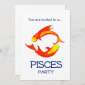 Invitation de partie de "Poissons" (Devant / Derrière)