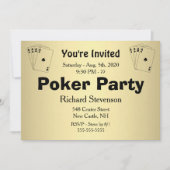 Invitation de partie de poker de texte personnalis (Devant)