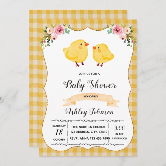 Invitation de partie de poussin (Devant / Derrière)