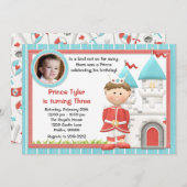 Invitation de partie de prince anniversaire de (Devant / Derrière)
