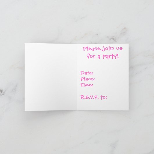 Invitation de partie de princesse (Intérieur)
