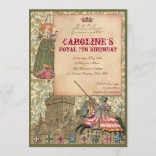 Invitation de partie de princesse et de chevalier