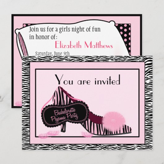 Invitation de partie de pyjama de Bachelorette (Devant / Derrière)