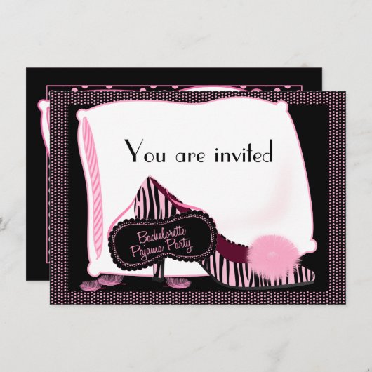 Invitation de partie de pyjama de Bachelorette (Devant / Derrière)