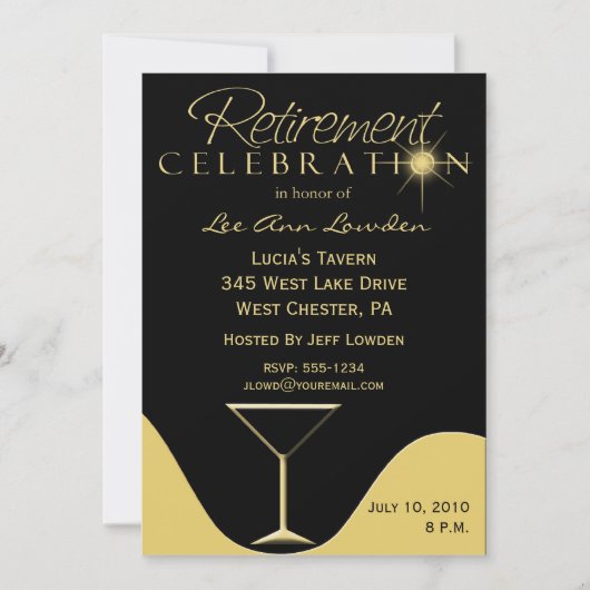 Invitation de partie de retraite (Devant)