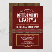 Invitation de partie de retraite. Cuir chic de (Devant / Derrière)