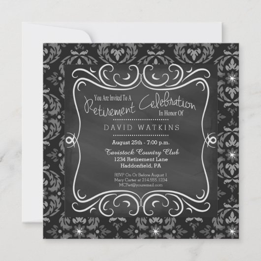 Invitation de partie de retraite de damassé et de (Devant)