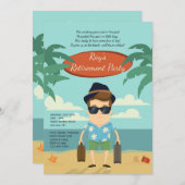 Invitation de partie de retraite de plage (Devant / Derrière)
