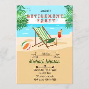 Invitation de partie de retraite de plage