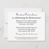 Invitation de partie de retraite de voiture (Dos)