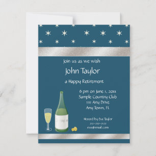 Invitation de partie de retraite d'étoiles de bleu
