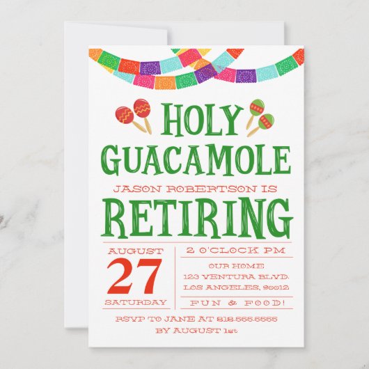 INVITATION DE PARTIE DE RETRAITE D'OBTENTION DU (Devant)