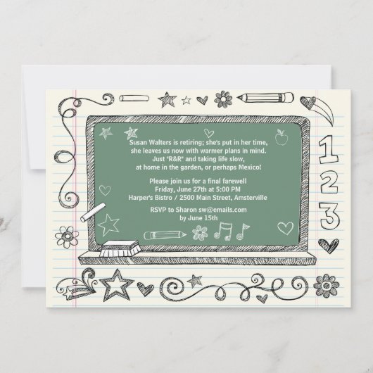 Invitation de partie de retraite du professeur (Devant)