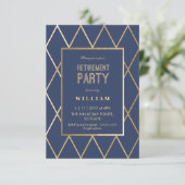 Invitation de partie de retraite - or élégant, à (Debout devant)