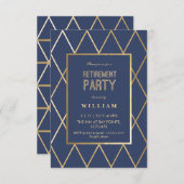 Invitation de partie de retraite - or élégant, à (Devant / Derrière)