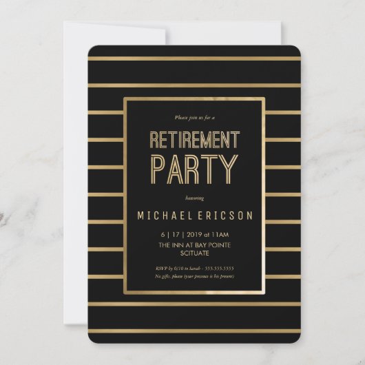 Invitation de partie de retraite - personnaliser, (Devant)