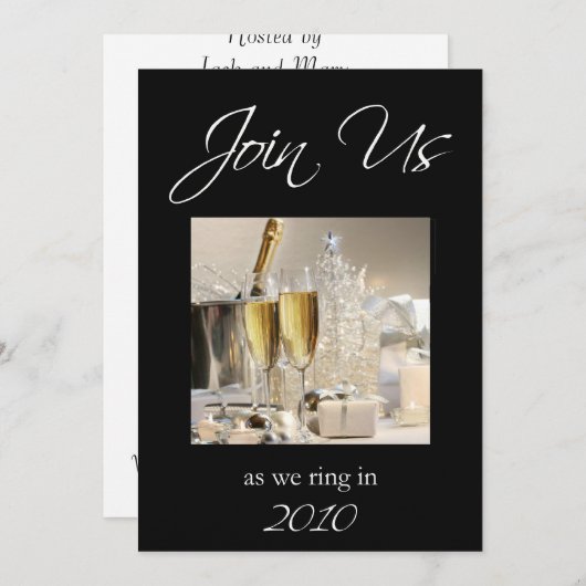 Invitation de partie de réveillon de la Saint (Devant / Derrière)