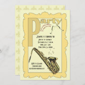 Invitation de partie de saxophone de jazz (Devant / Derrière)