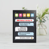 Invitation de partie de service de mini-messages (Debout devant)