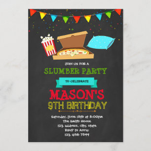 Invitation de partie de sleepover de garçon